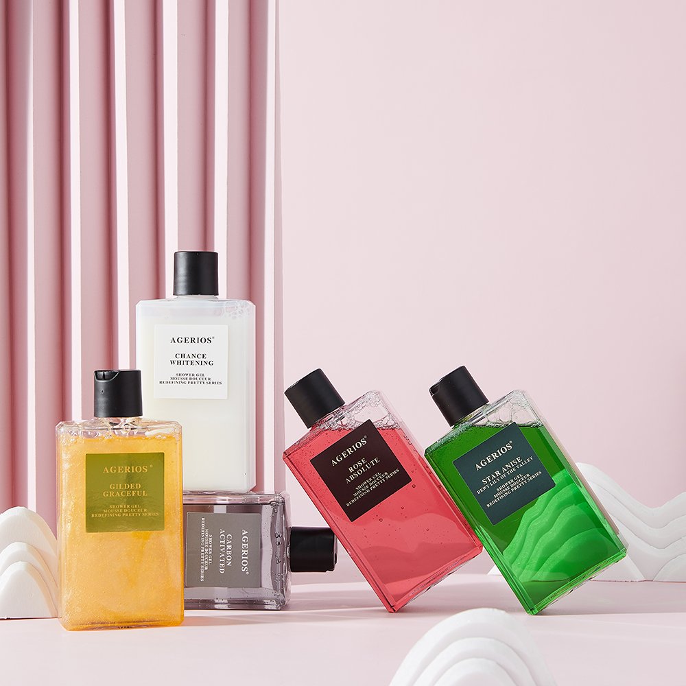 Agerios Organic Rose Oil Argan Oil Anti- Pollution Sulfate Free Hydration and Refreshing Body Wash