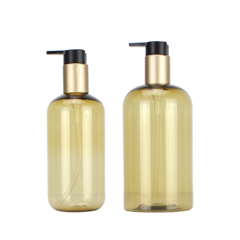 130ML 150ml 200ml 250ml 300ml 350ml 500ml 8 oz Empty Plastic Pet Gold Shampoo and conditioner Bottle with matte gold pump