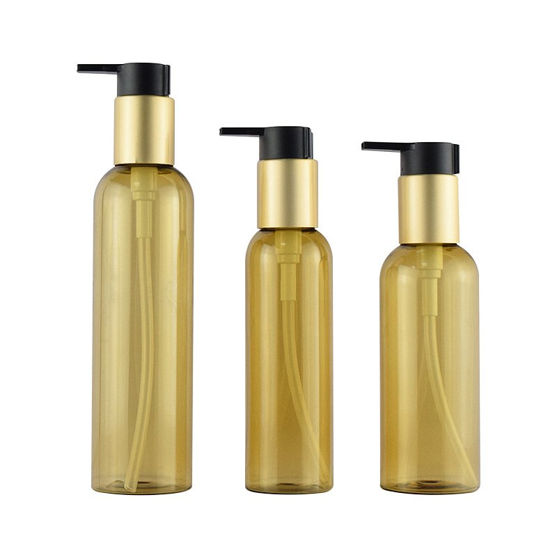 130ML 150ml 200ml 250ml 300ml 350ml 500ml 8 oz Empty Plastic Pet Gold Shampoo and conditioner Bottle with matte gold pump