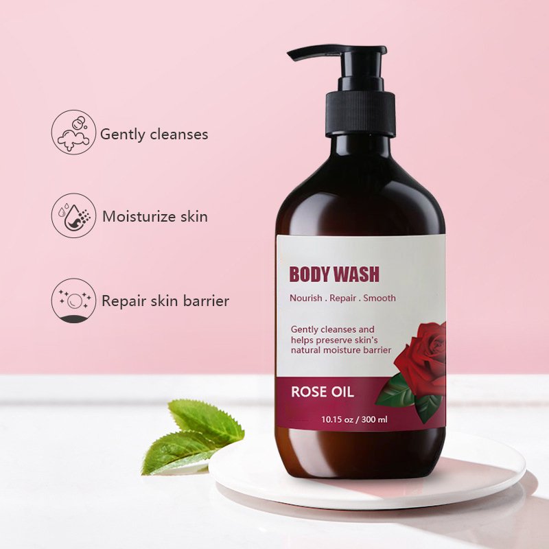 Customized 300ml Organic Essential Oil Soap Niacinamide Whitening Perfume Body Wash Shower Gel