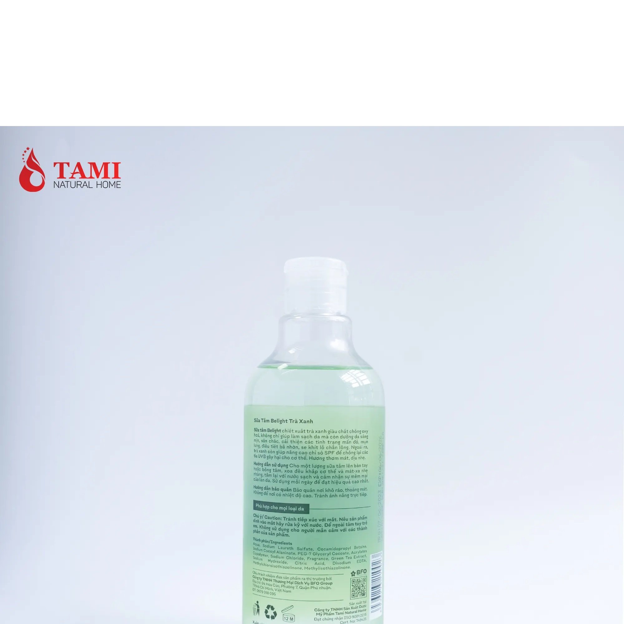 Belight Green Tea Shower Gel Premium Quality Body Wash Liquid from Vietnam Whitening Feature Customer Required Packing