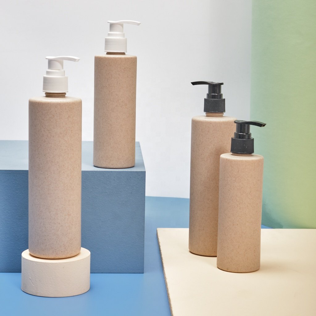 Factory Wholesale Newest Shower Gel Facial Cleanser Sub-packed Press Biodegradable Eco-friendly Wheat Straw Lotion Pump Bottle