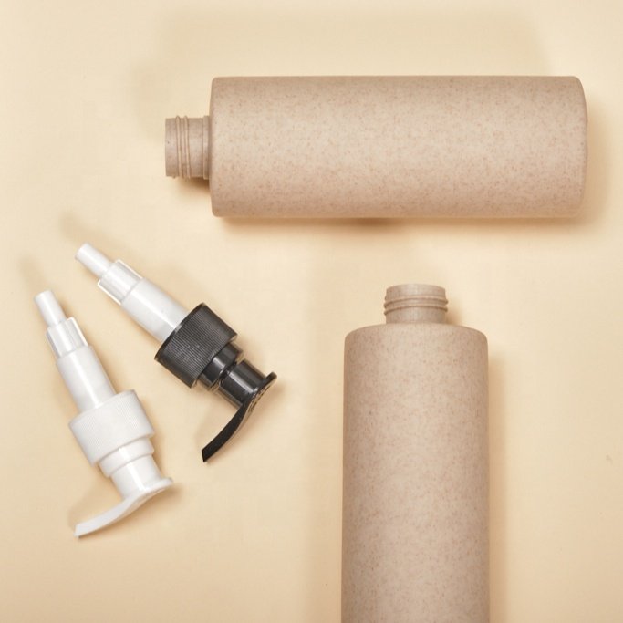 Factory Wholesale Newest Shower Gel Facial Cleanser Sub-packed Press Biodegradable Eco-friendly Wheat Straw Lotion Pump Bottle