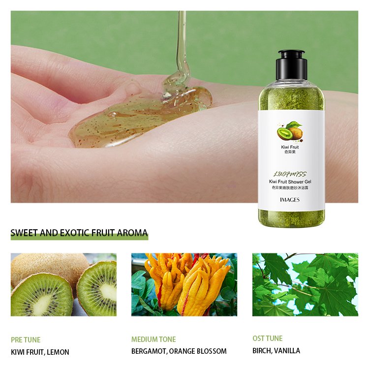 Private Label Hot Selling Best Natural Organic Body Wash Scrub Lemon Fruit Flavor Lightening Shower Gel