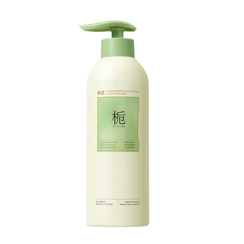 Private Label 500ml Organic Gardenia White Tea Bath Milk Foam Moisturizing Vitamin C Shower Gel