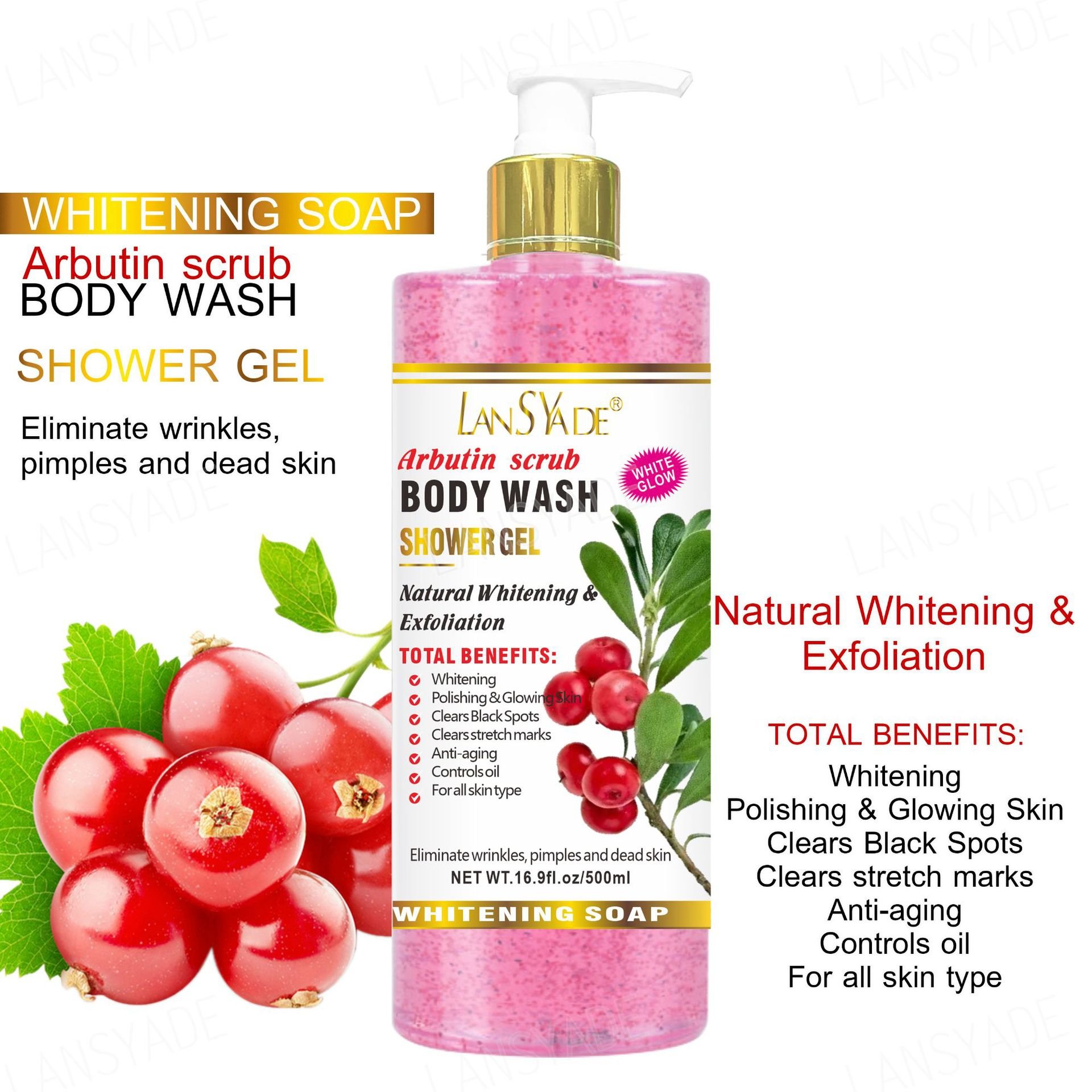 wholesale Luxury Private Label Extra White Vitamin C Papaya turmeric Brightening Whitening Wholesale Body Wash Shower Gel