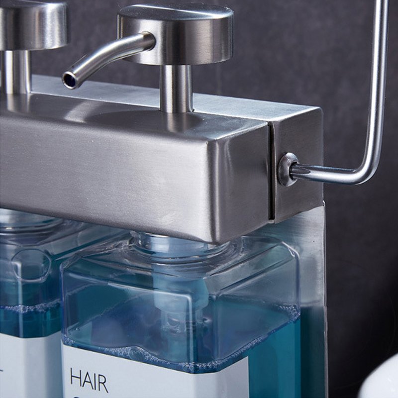 Hotel manual soap dispenser single double triple head wall mount hand soap bottle shampoo shower gel dispenser with lock