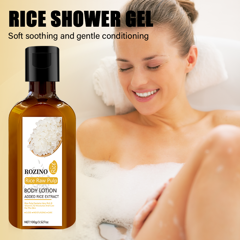Rice puree shower gel, gentle cleansing, lustrous and moisturizing skin, long-lasting fragrance shower gel