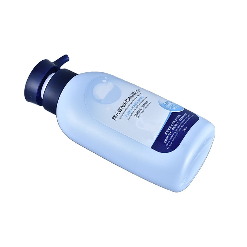 Blue PE Plastic 500ml Skincare Lotion Baby Shower Gel Shampoo Pump Bottle