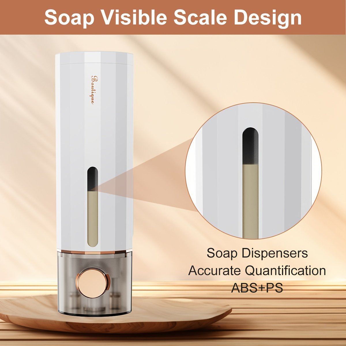 Visible Window Wall Mounted Soap Dispenser - Bathroom Accessories for Home Decor - Hand Push Shampoo Shower Gel Container
