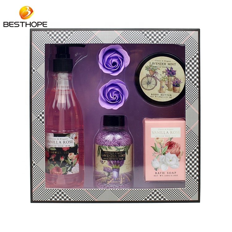 OEM ODM substantial bubbles lavender fragrant bath spa shower gel gift set