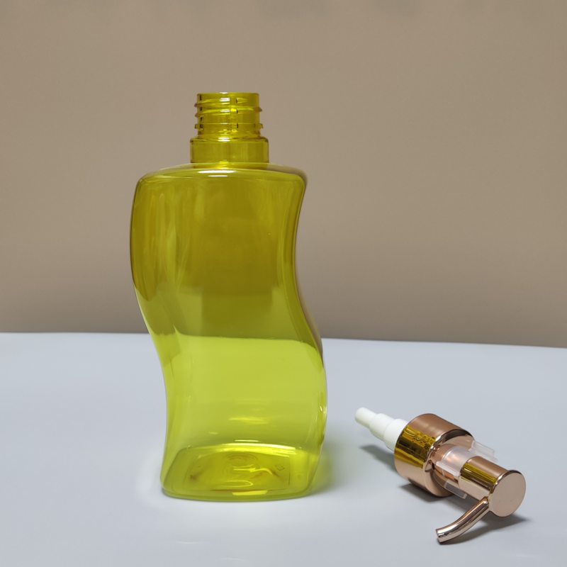 Custom Color Printed Plastic Empty Bottles 500ml unique Shape Cosmetic Shampoo Bottle Packaging