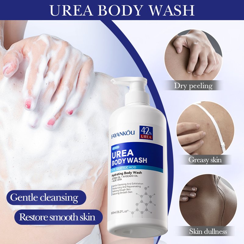 FAYANKOU Private Label Best Natural Organic Body Wash Bath 42%Urea Salicylic Acid Jojoba Oil Nourishing Lightening Shower Gel