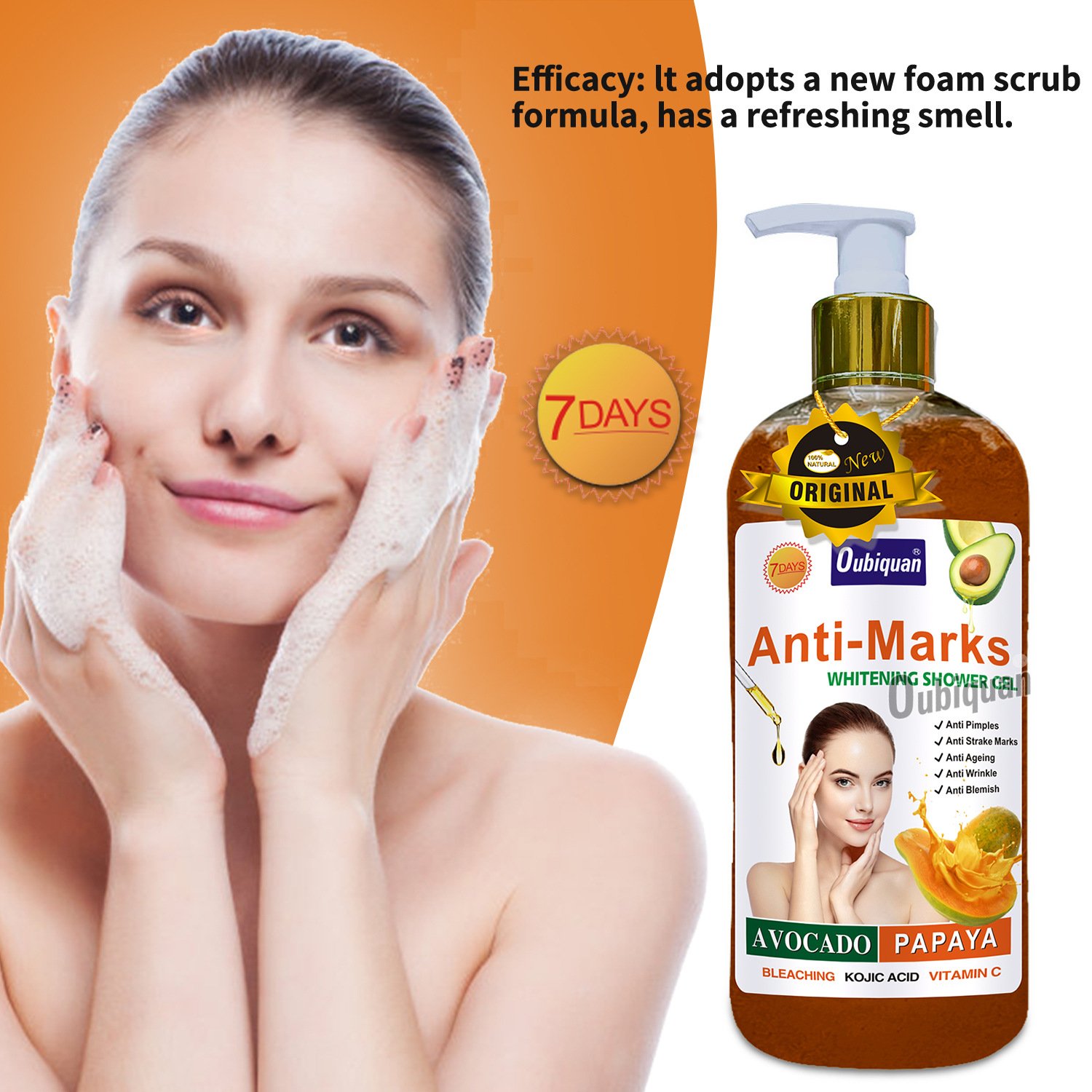 7 Days Body Care Gel Deeply Cleanses Brightens The Complexion Nourishes And Moisturizes Skin Anti Marks Whitening Shower Gel