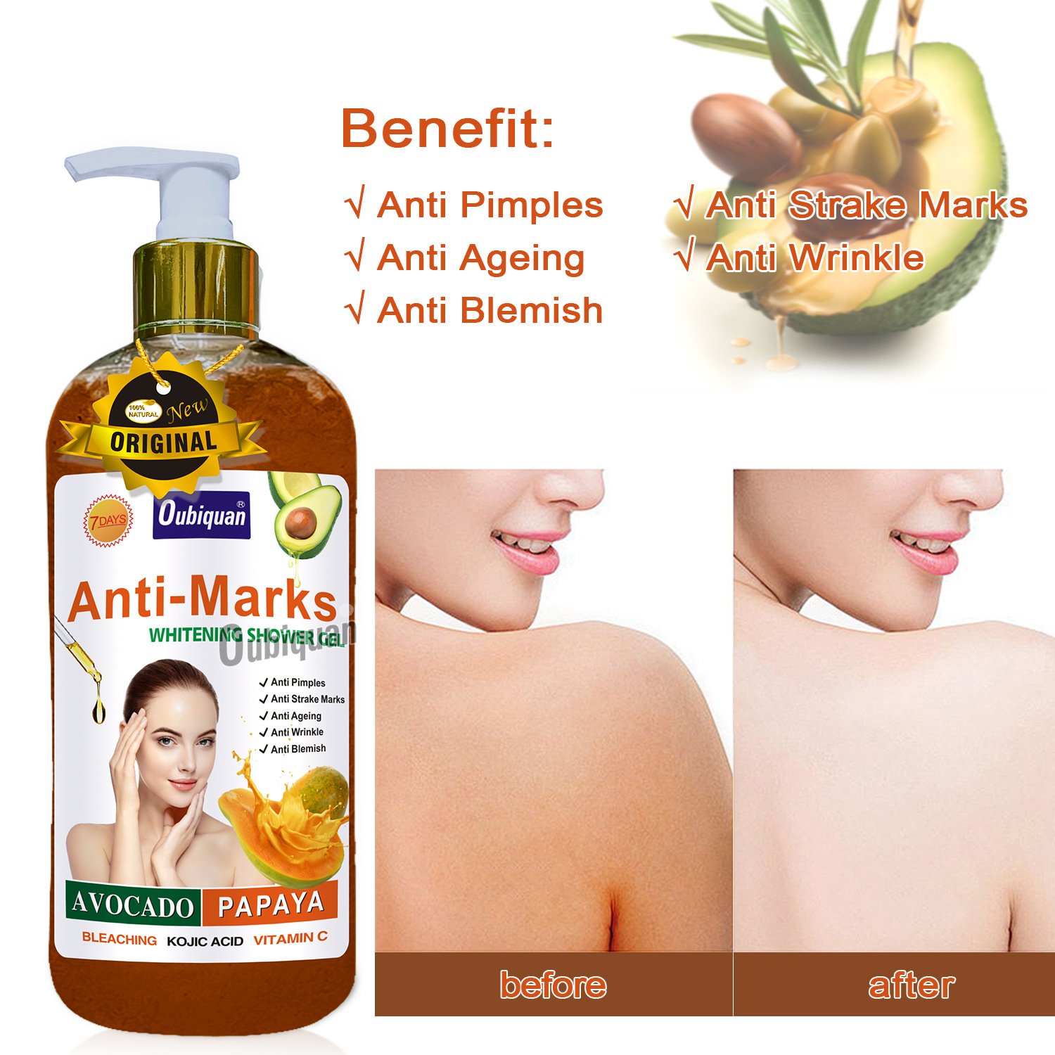 7 Days Body Care Gel Deeply Cleanses Brightens The Complexion Nourishes And Moisturizes Skin Anti Marks Whitening Shower Gel