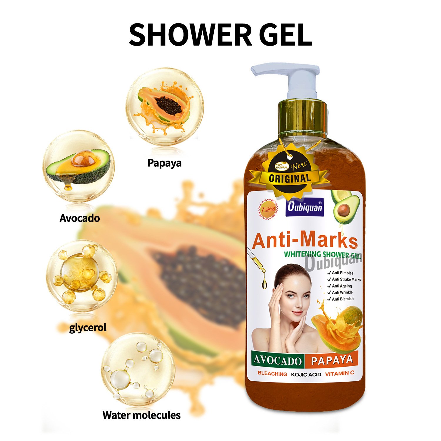 7 Days Body Care Gel Deeply Cleanses Brightens The Complexion Nourishes And Moisturizes Skin Anti Marks Whitening Shower Gel