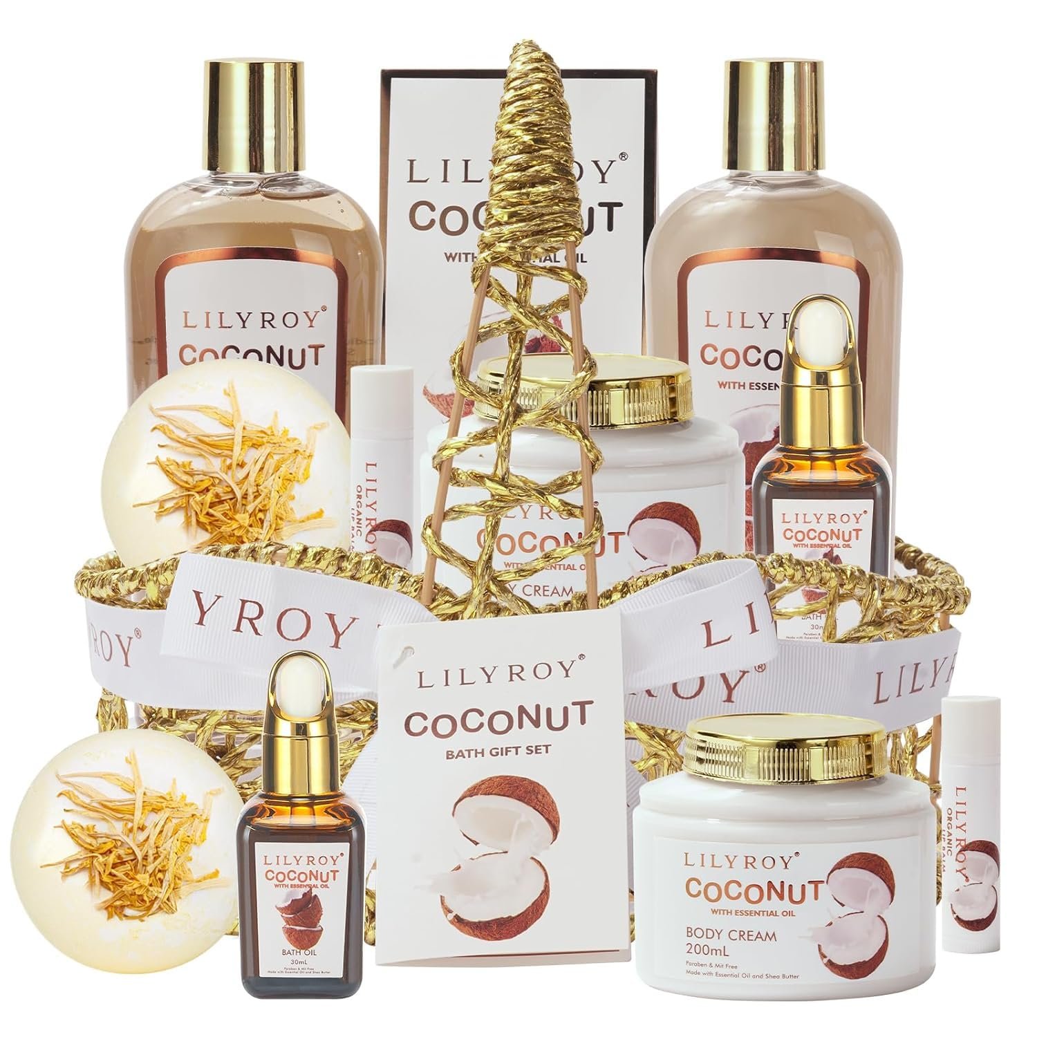 Hotsale Coconut Flavored Bath And Body Gift Set Christmas Birthday Holiday Gift Body Lotion Shower Gel Bubble Bath SPA Set