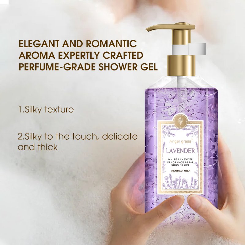 Private Label Angel Grass White Lavender Fragrance Petal Shower Gel Luxury Natural Organic Body Soap Body Wash