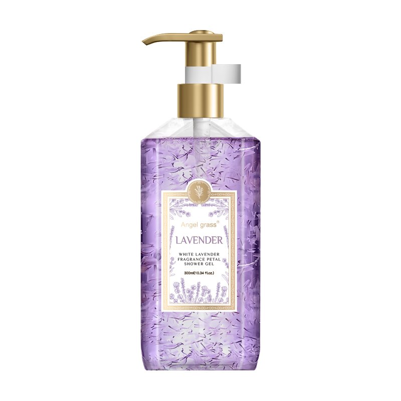 Private Label Angel Grass White Lavender Fragrance Petal Shower Gel Luxury Natural Organic Body Soap Body Wash