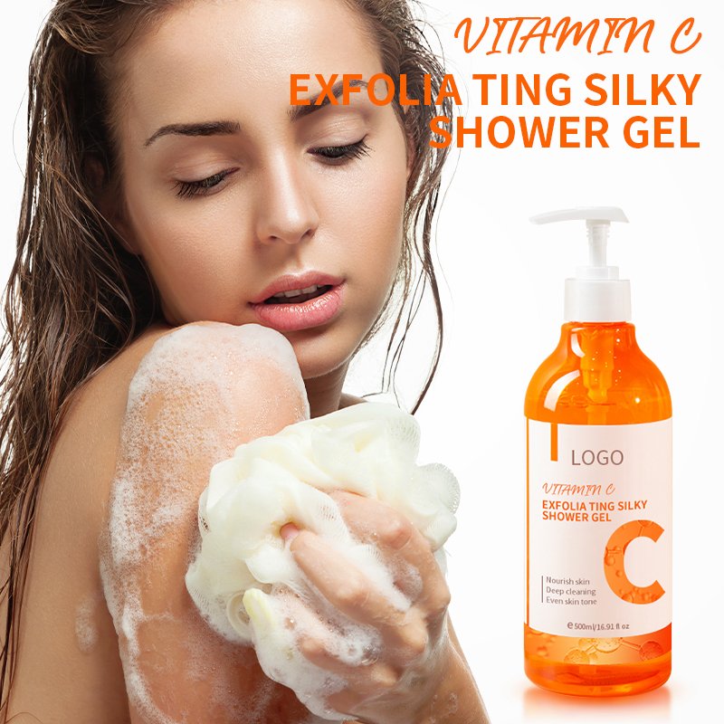Private Label Vitamin C Body wash organic whitening body scrub shower gel