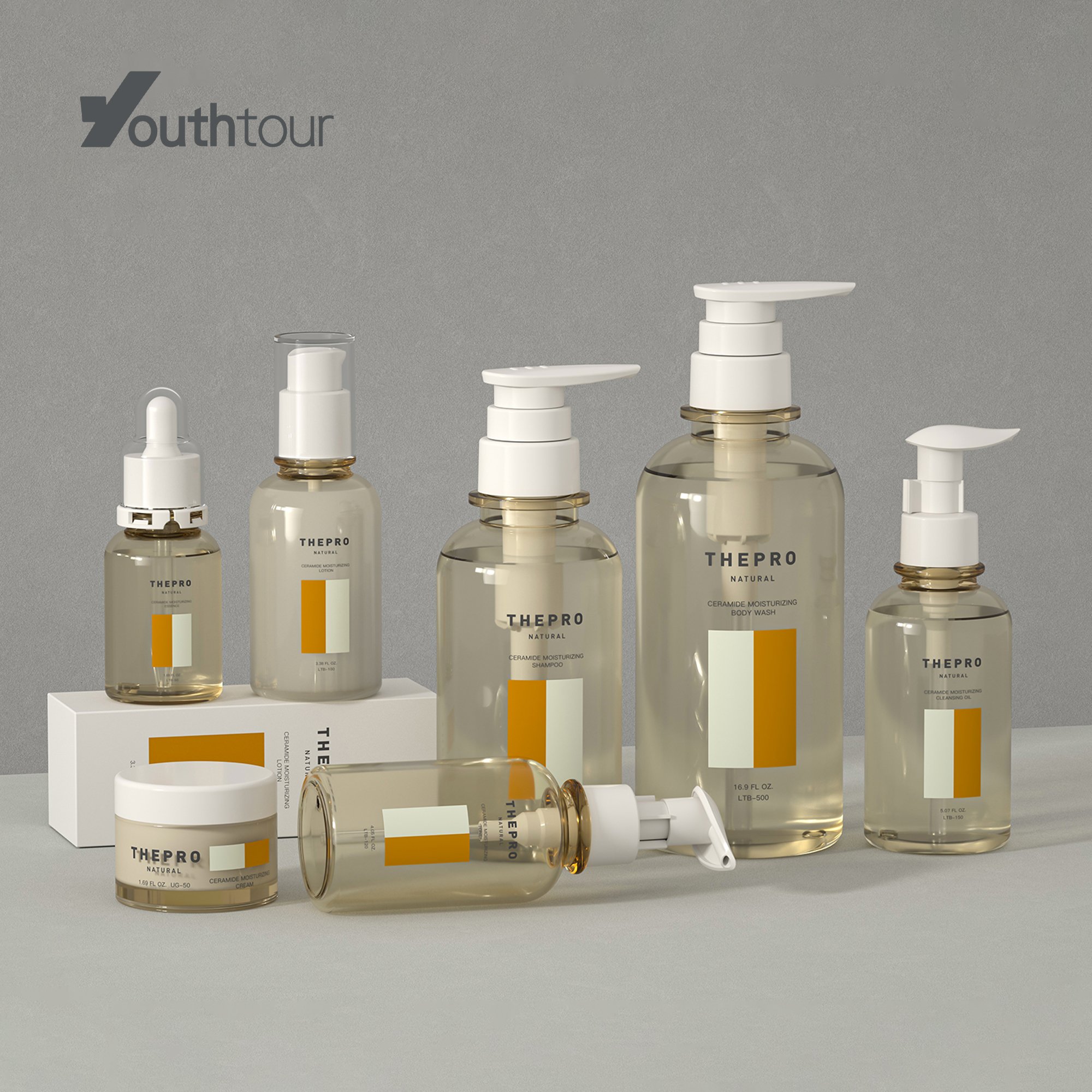 Cosmetic plastic PET 300ml black shampoo conditioner bottle custom containers for shower gel hand soap dispenser packaging