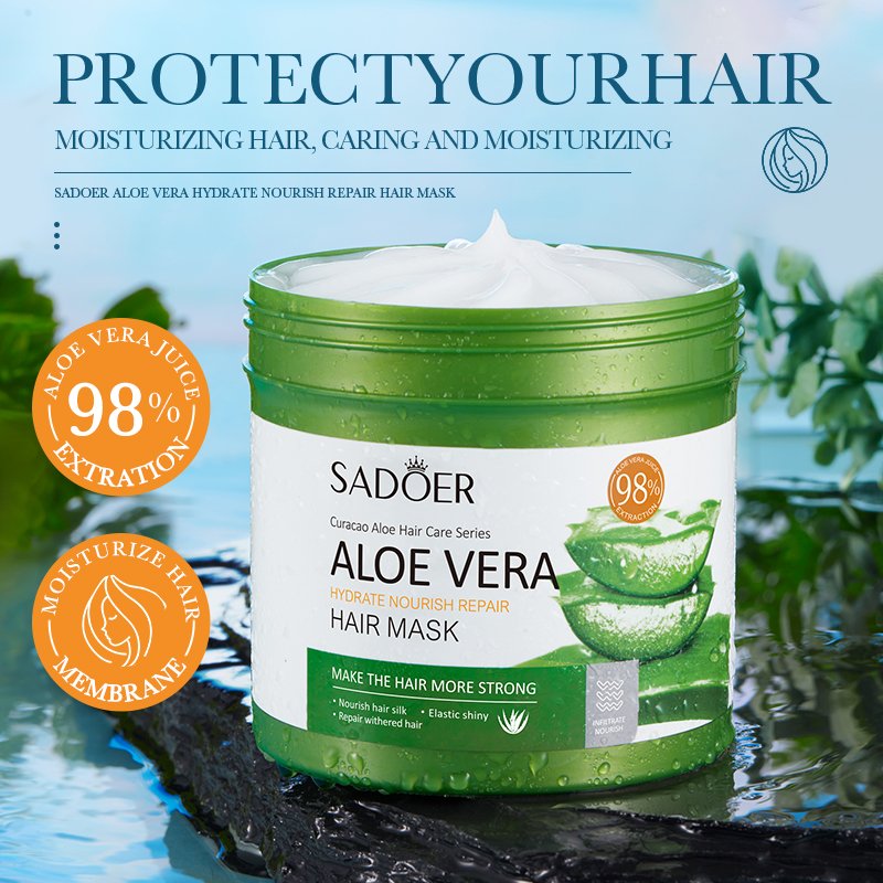Factory price 98% Aloe vera hair care products set Whitening shower gel Nourishing Hair Mask shampoo and Hair conditioner