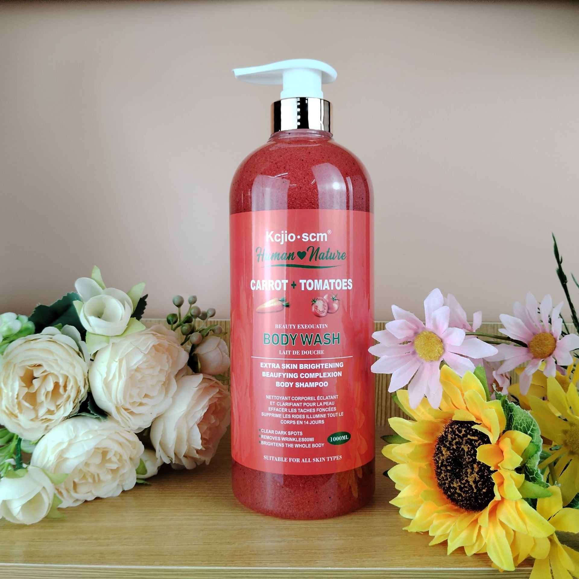 Wholesale Vitamin C Carrots Tomatoes Sunflower Seeds Goat Milk Almonds Exfoliating Scrub Shower Gel