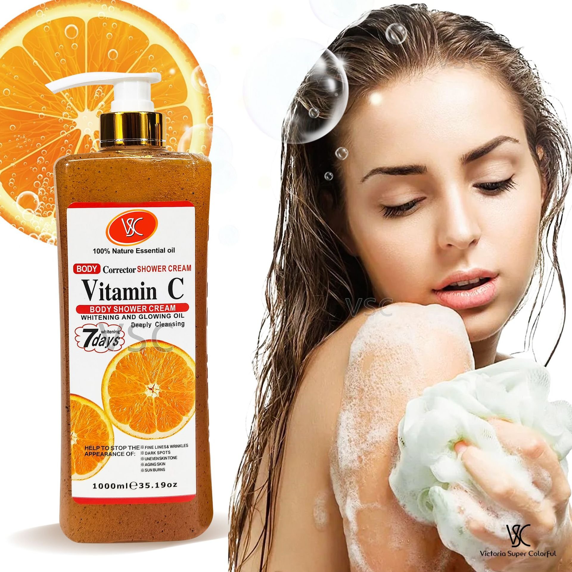 Hot Sale Super Whitening Shower Gel Turmeric Almond Vitamin C Carrot Refresh Skin Hydrating Exfoliating Scrub Shower Gel