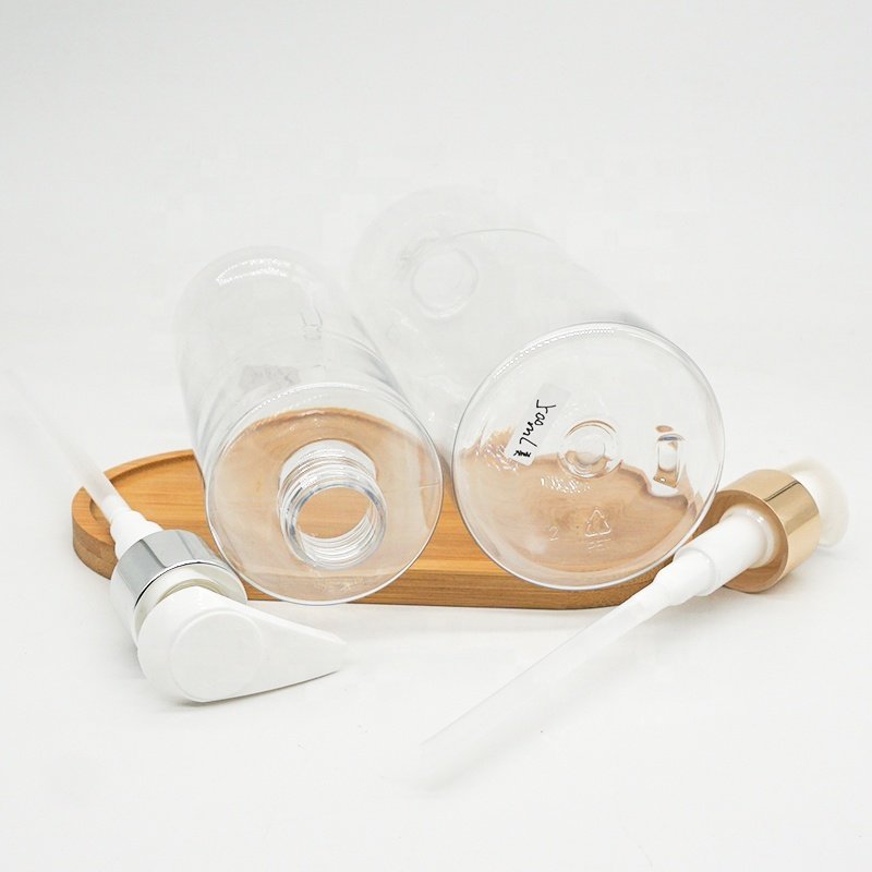 Custom Empty PET Plastic Clear Transparent Shampoo lotion Pump Bottles With 10oz 16oz 300ml 500ml For Shower Gel