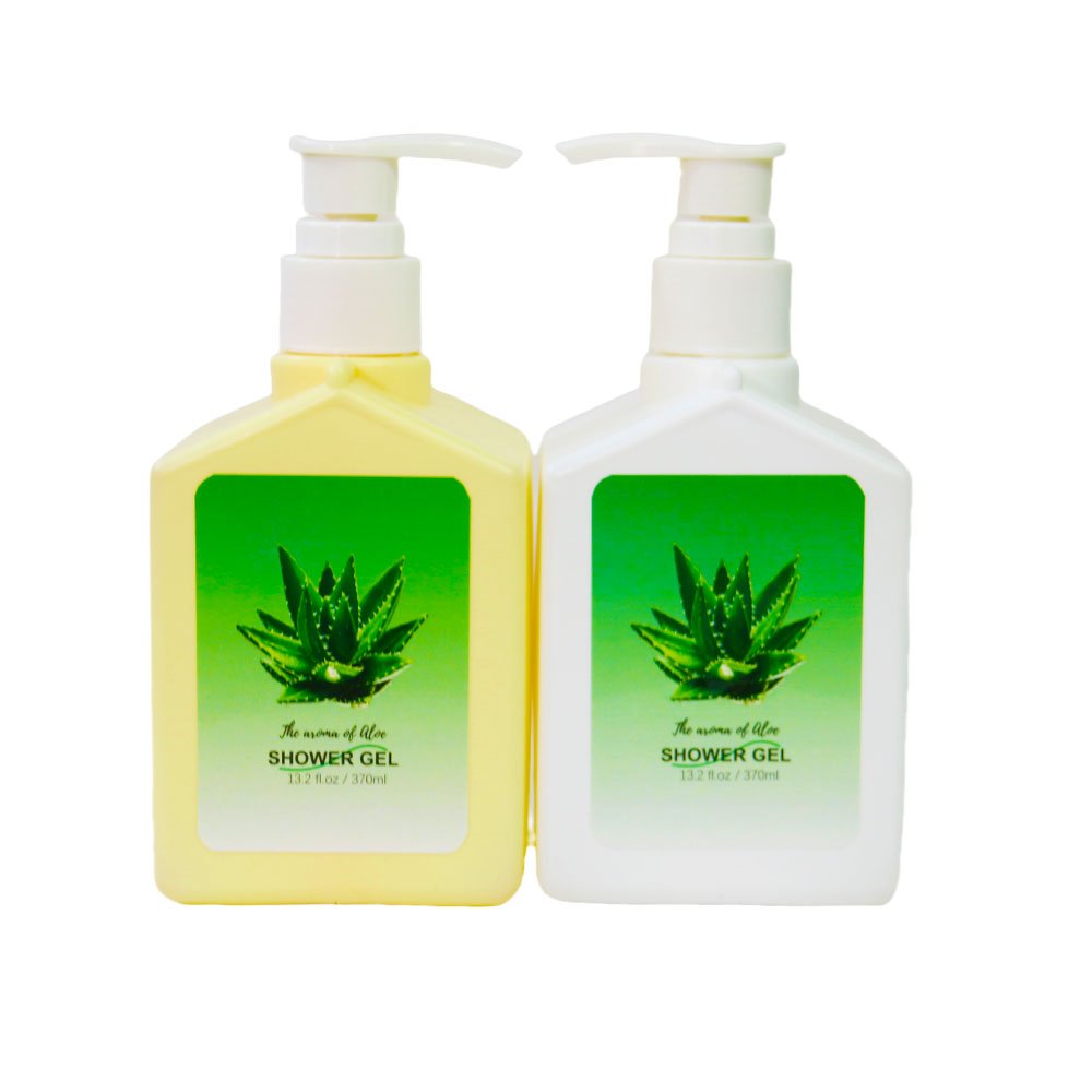 Private Label 370ml Brightening Shower Gel Aloe Vera Grapes Lemons Kojic Acid Moisturizing Whitening Body Wash 4 pack Set