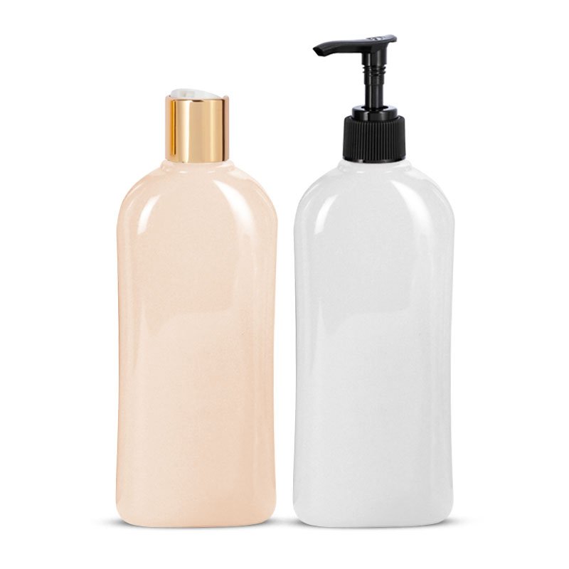 Custom 300ml 10 oz PET Plastic Flat Lotion Squeeze Bottle Shampoo Pump Bottle