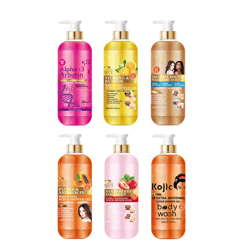 Wholesale 1000ml skin care body wash deep cleansing whitening moisturizing exfoliating shower gel