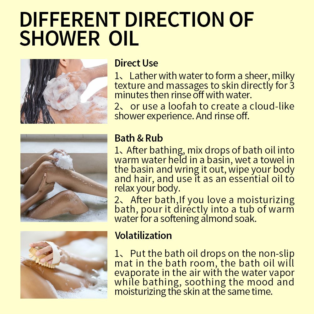 OEM ODM Shower Gel Shower Oil deep cleanse long lasting fragrance Body Shower Bath Oil