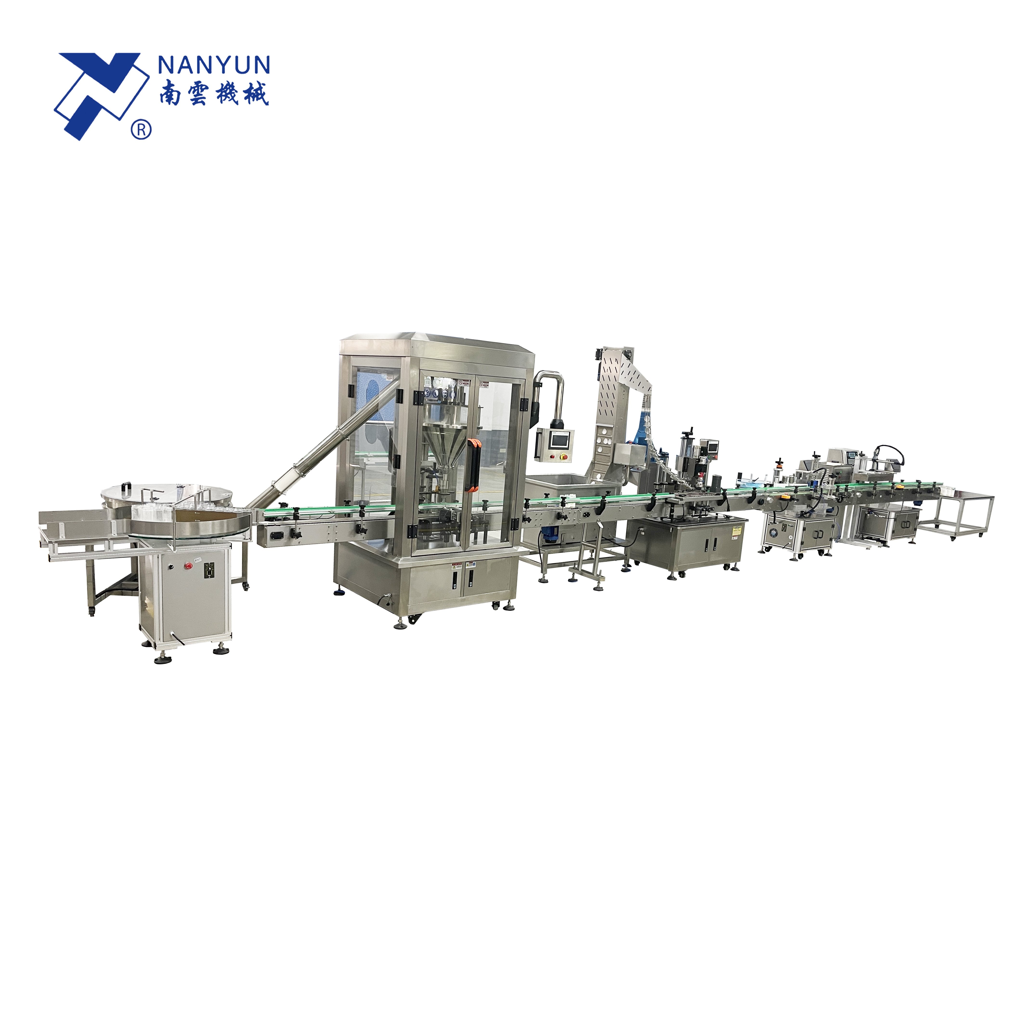 NY-8800 1 Gallon gas containing straight line 10 litres juice wine injection cups powder filling machine supplier