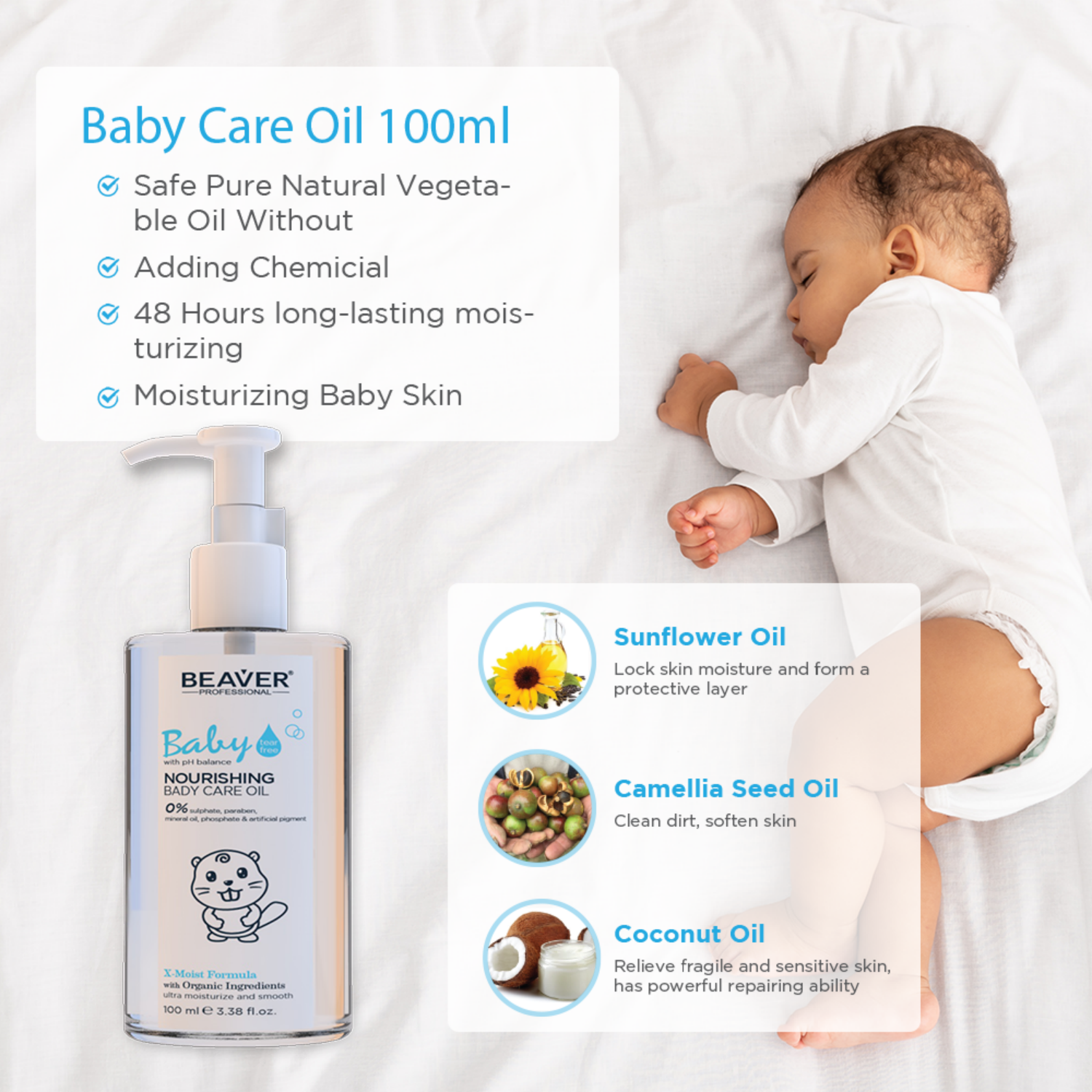 BEAVER Private Label Organic Nourishing Bath Hair Care Products Baby Shampoo And Body Wash Set For Babies Supplies