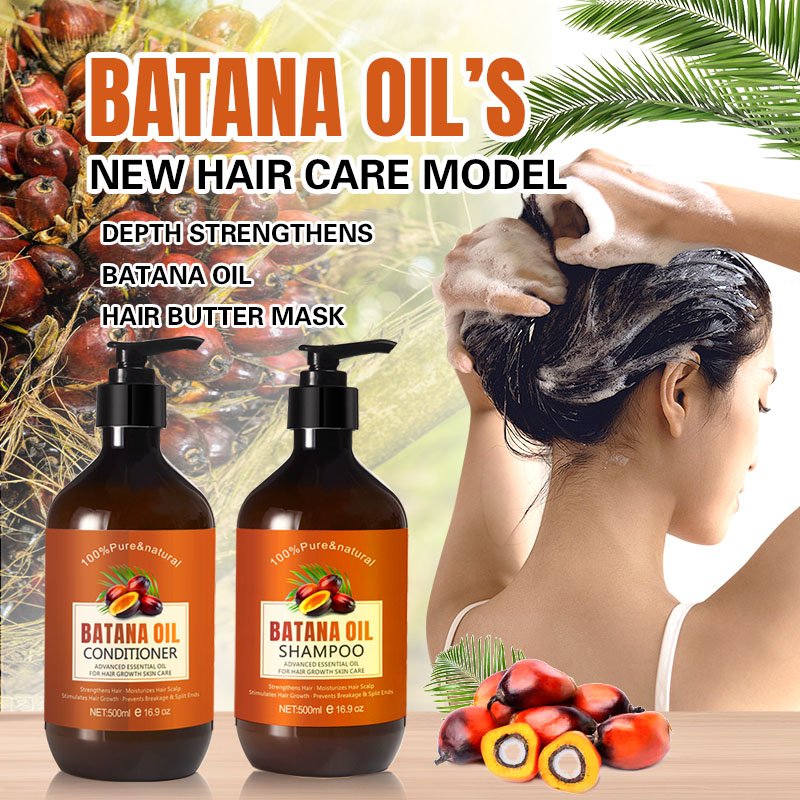 Private label Batana Oil hair growth oil serum shampoo and mask set for thicker, fuller and healthier hair