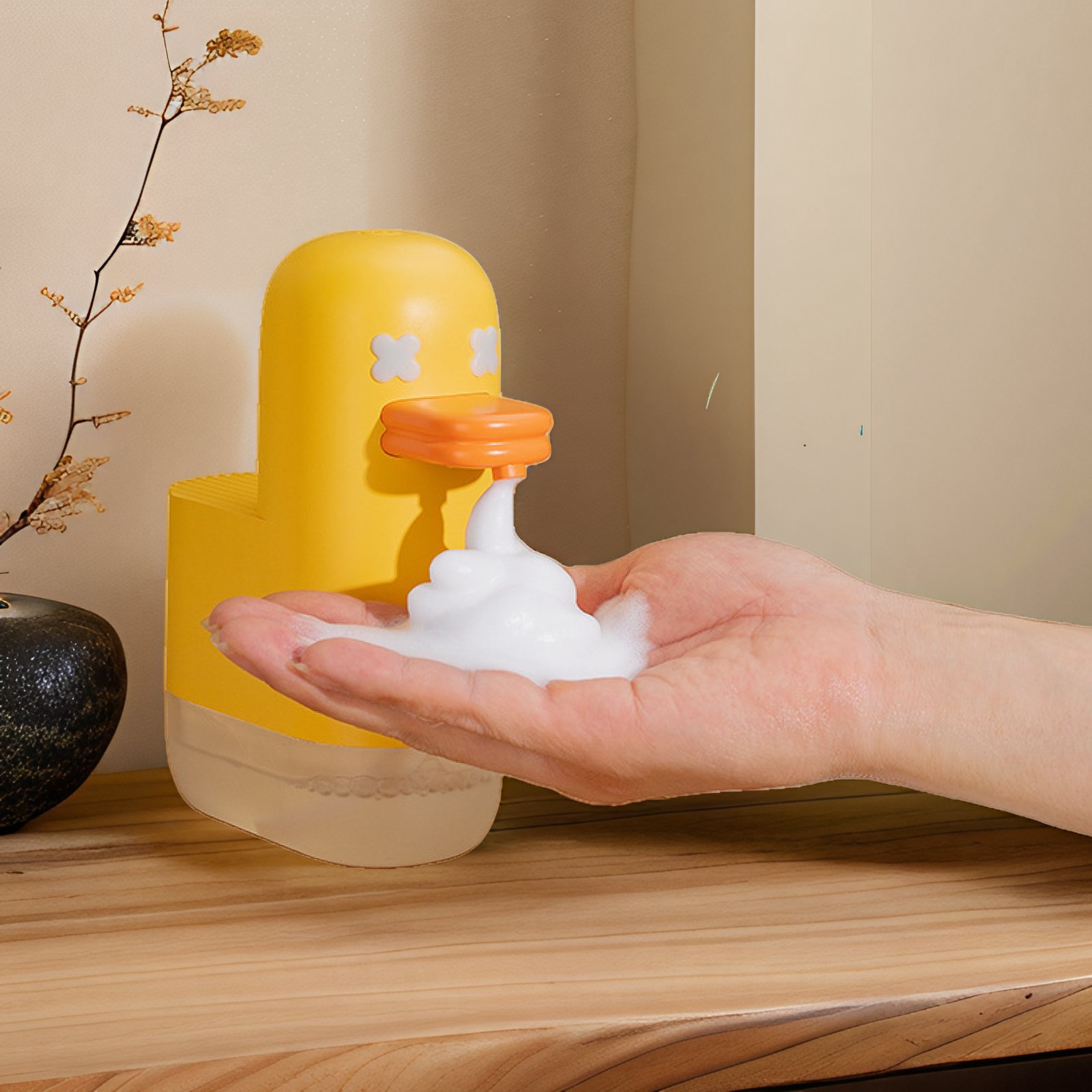 Hot Sale Kids Cartoon Duck Rechargeable Automatic Electric Shampoo Shower Gel Hand Sanitizer Bathroom Foaming Soap Dispenser
