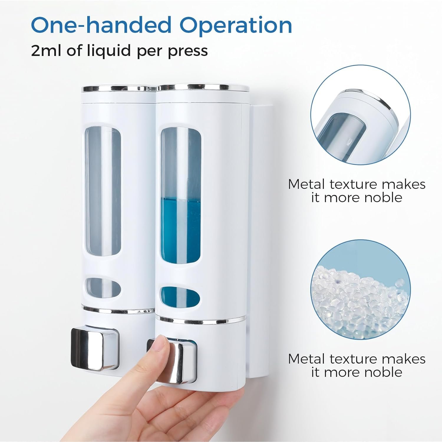 Wall-mounted Plastic soap dispenser glass home hotel soap box washing up liquid dispenser manual press shower gel