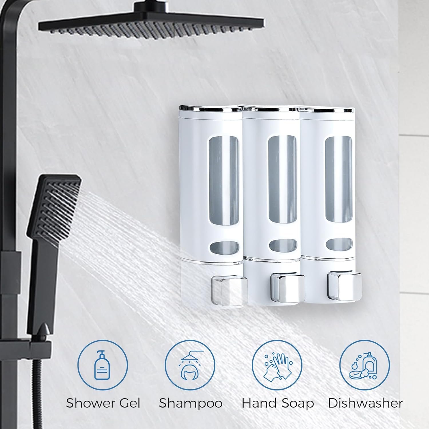 Wall-mounted Plastic soap dispenser glass home hotel soap box washing up liquid dispenser manual press shower gel
