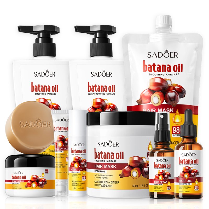OEM SADOER Natural Batana oil Soothing Scalp Nourishing Hair Treatment Products Wholesale Hair Shampoo and Conditioner Set