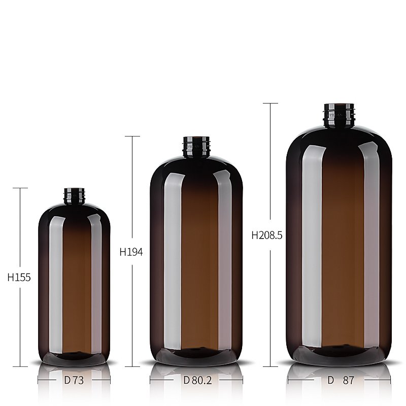 HANHUI Luxury Custom Logo Black Shampoo Bottle 500ml 750ml 1000ml 1L Shower Gel Shampoo Packaging Bottle Set With Pump