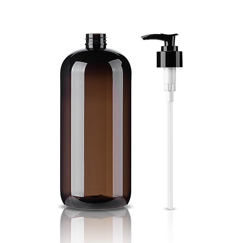 HANHUI Luxury Custom Logo Black Shampoo Bottle 500ml 750ml 1000ml 1L Shower Gel Shampoo Packaging Bottle Set With Pump