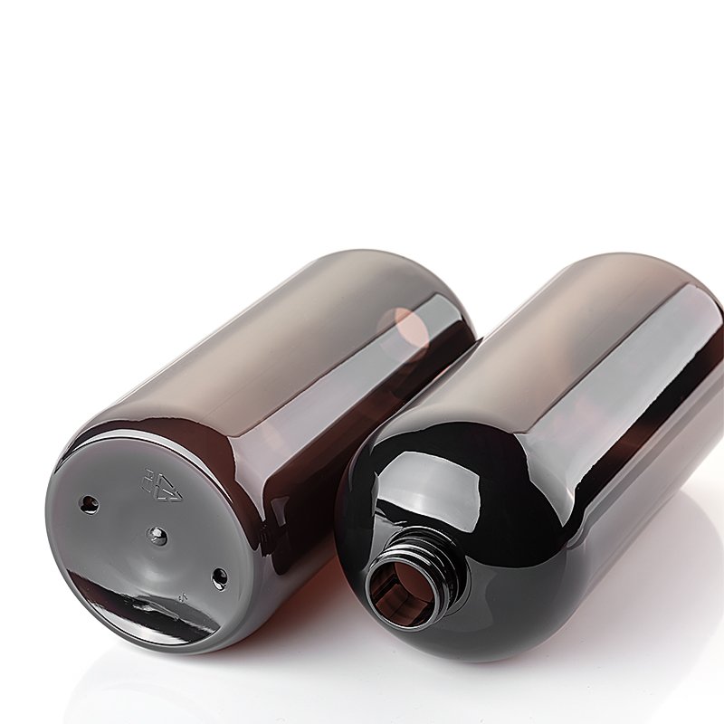 HANHUI Luxury Custom Logo Black Shampoo Bottle 500ml 750ml 1000ml 1L Shower Gel Shampoo Packaging Bottle Set With Pump
