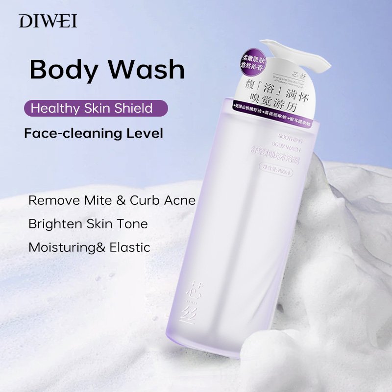 DIWEI Organic Private Label Shower gel 750mL Organic Vitamin C Whitening Bath Gel Nourishing Skin Hydrating Body Wash