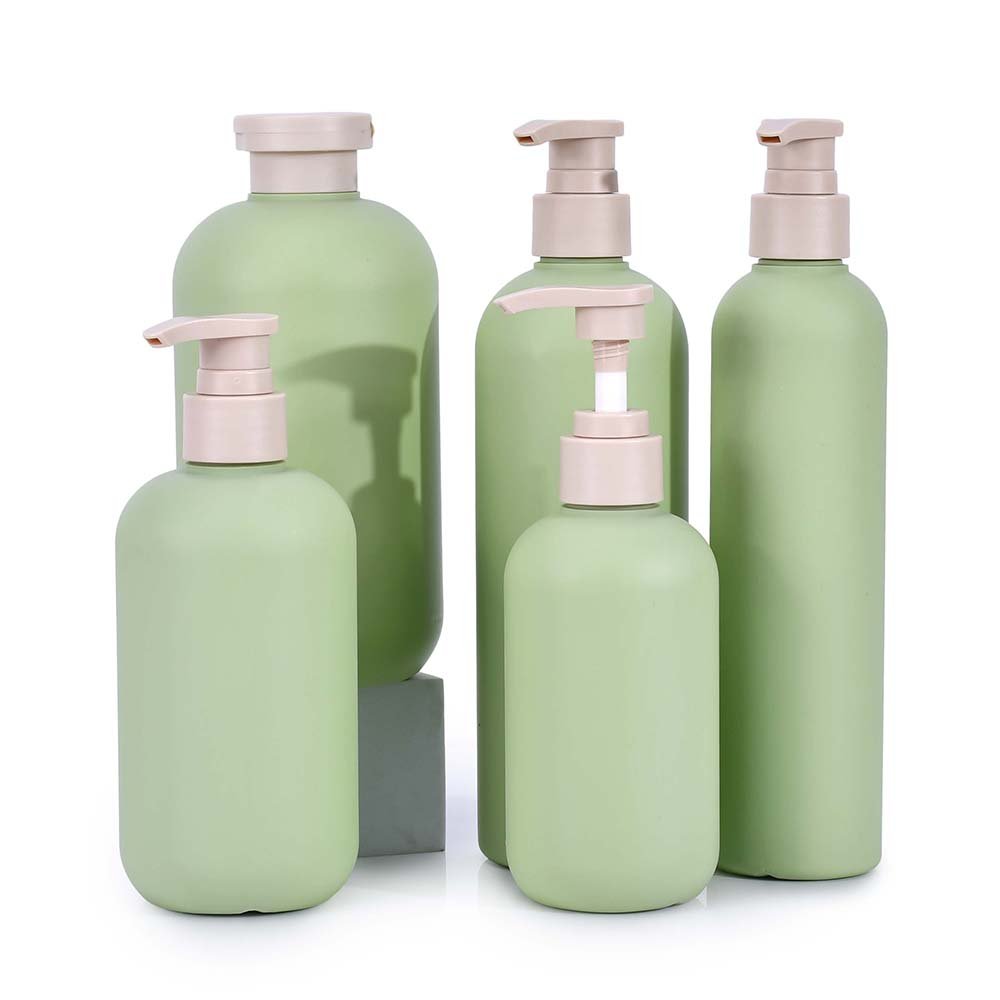 Popular Custom Soft Touch Green HDPE Shampoo and Hair Conditioner Container 200ml 300ml 500ml Plastic Shower Gel Squeeze Bottle