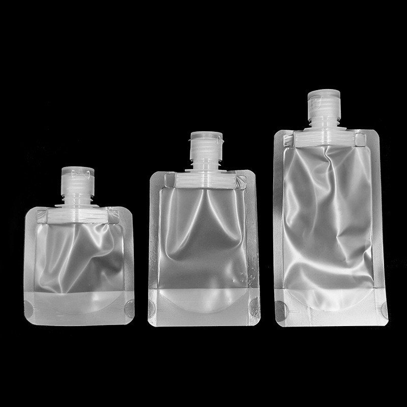 30ml 50ml100ml clear empty cosmetic lotion essence shower gel shampoo plastic bag with screw lid and flip lids