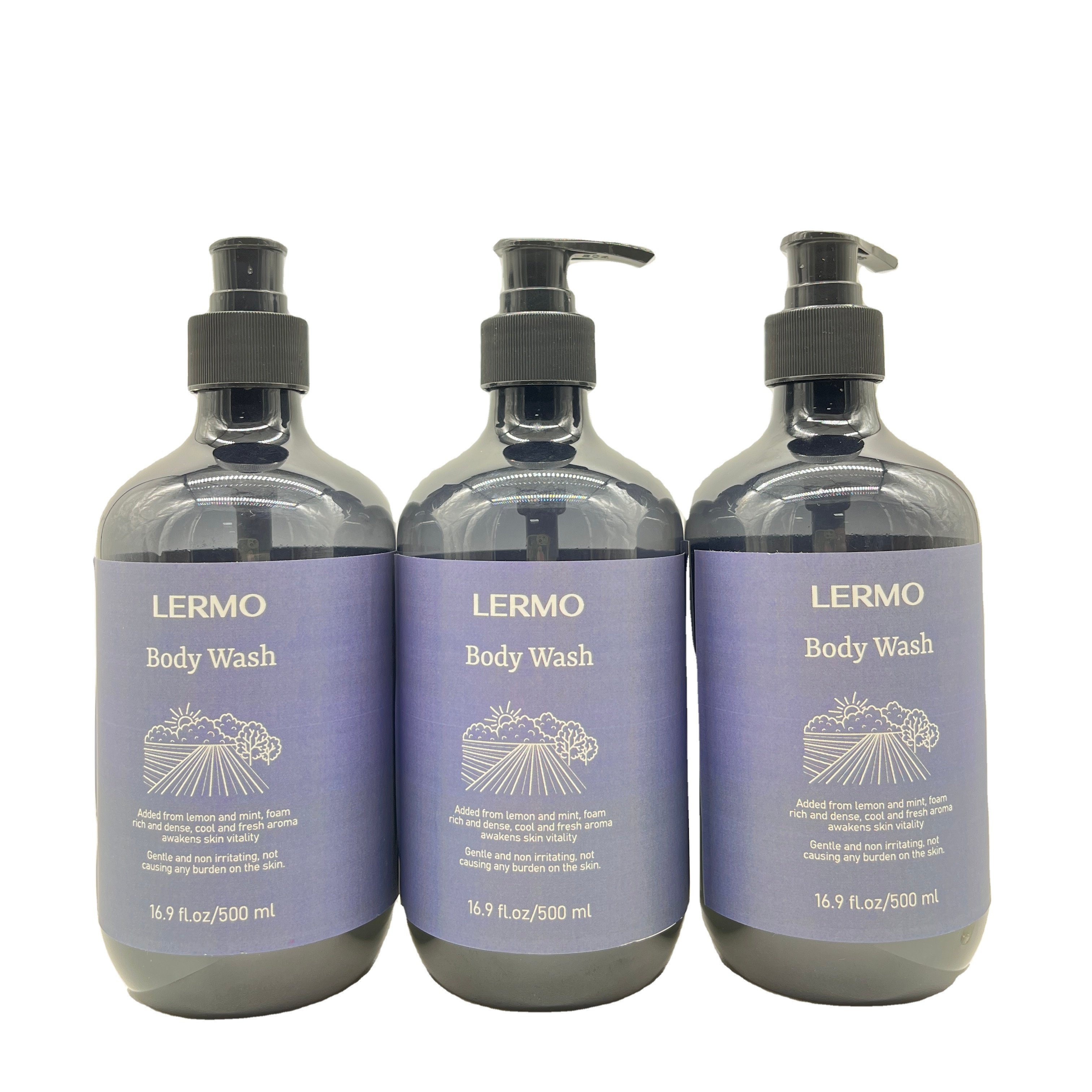 LERMO Mint Amino Acid Shower Gel Gently Clean Skin Smooth Moisturize Mint & Lemon Men's Refreshing Shower Gel for men 500ml