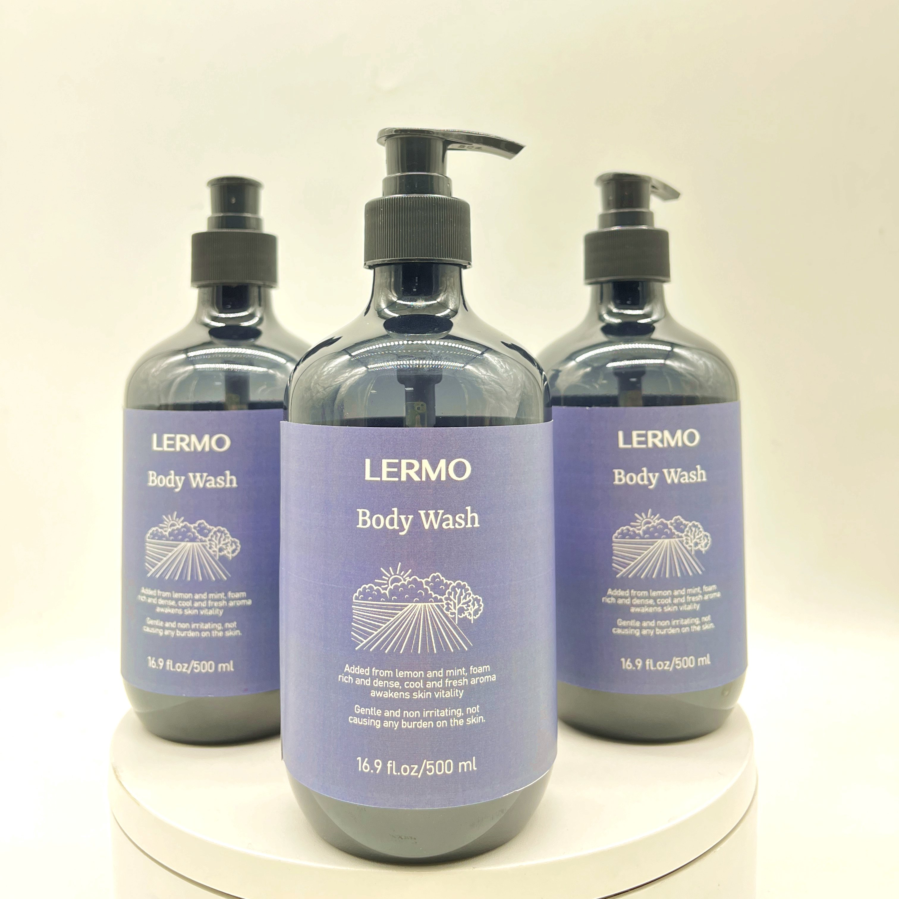 LERMO Mint Amino Acid Shower Gel Gently Clean Skin Smooth Moisturize Mint & Lemon Men's Refreshing Shower Gel for men 500ml