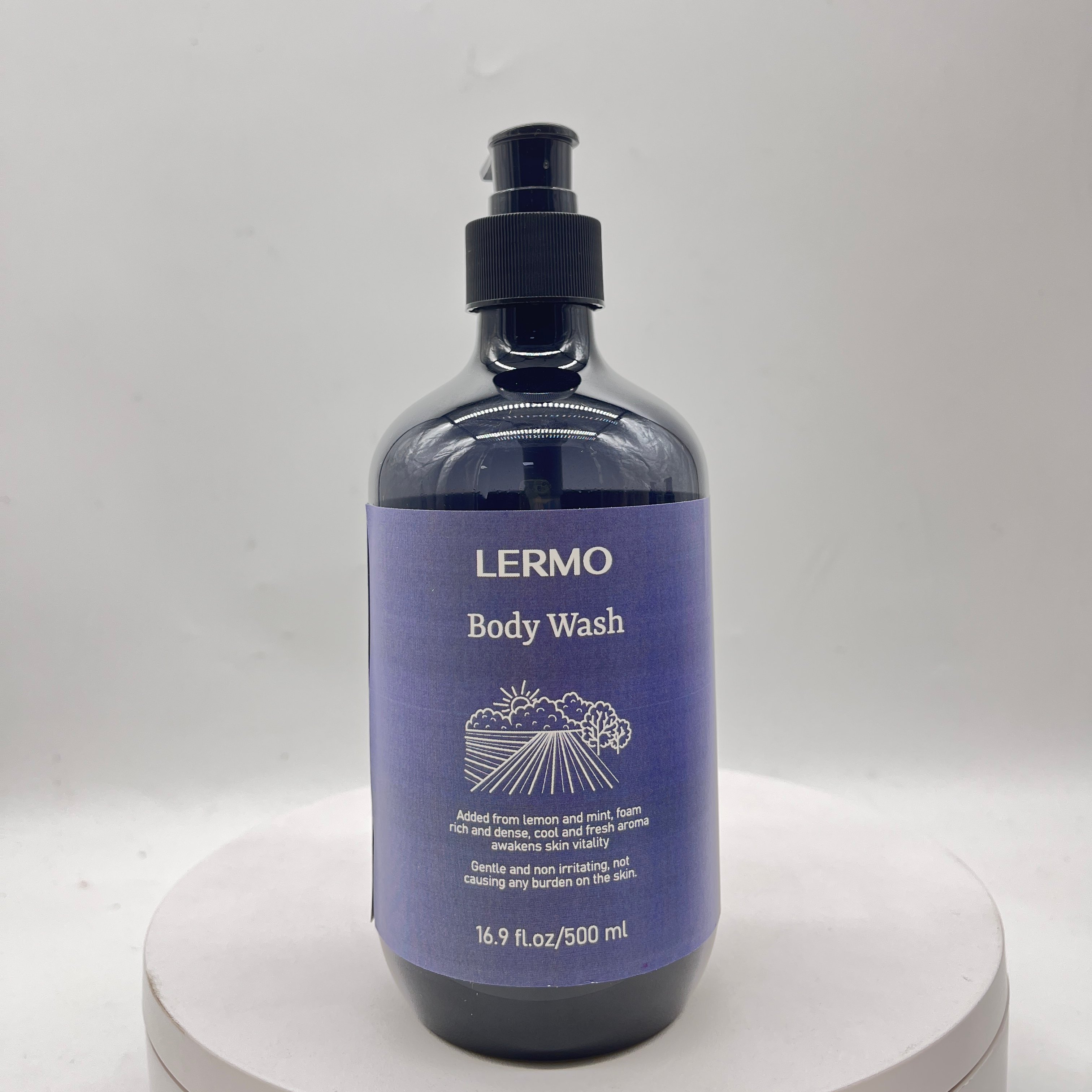 LERMO Mint Amino Acid Shower Gel Gently Clean Skin Smooth Moisturize Mint & Lemon Men's Refreshing Shower Gel for men 500ml