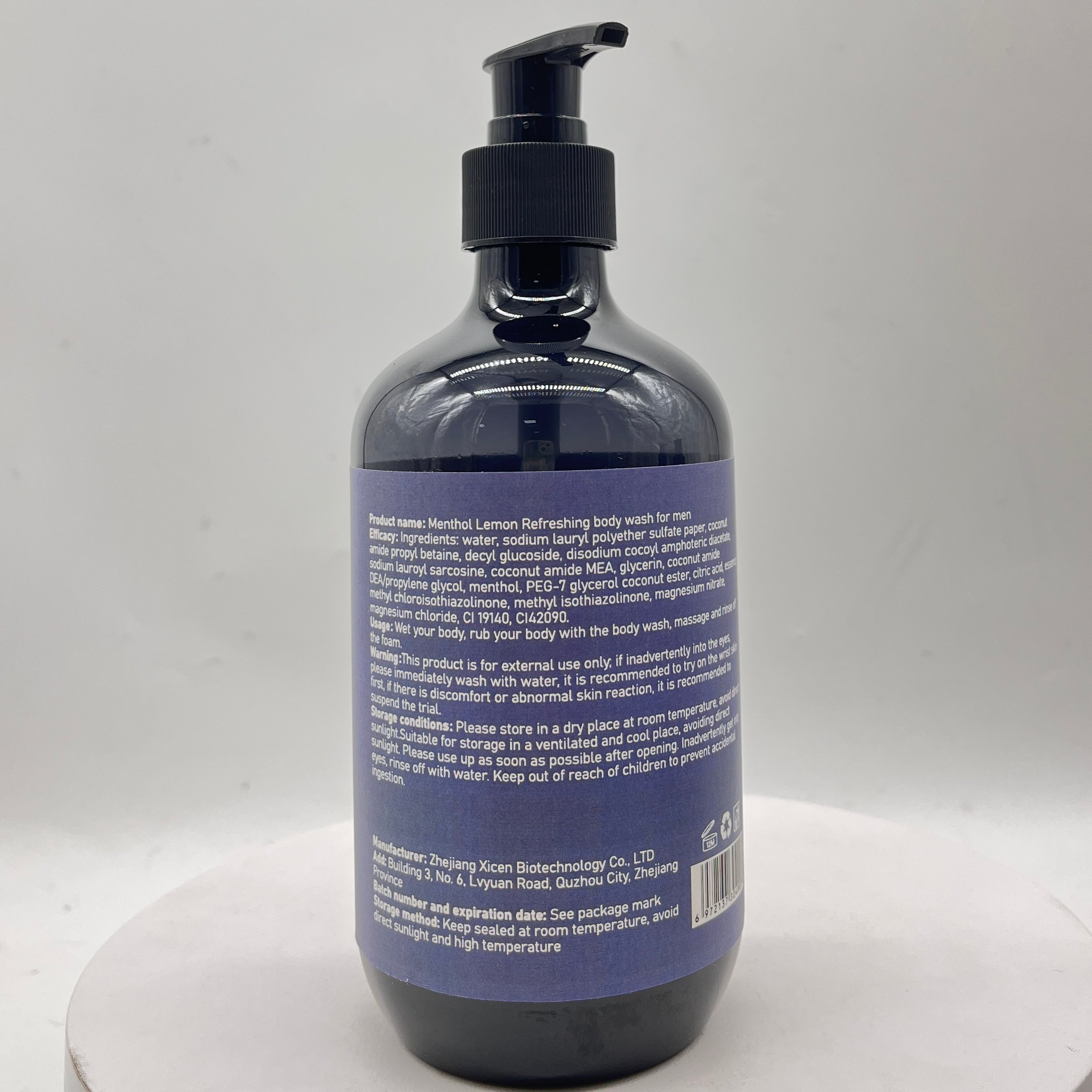 LERMO Mint Amino Acid Shower Gel Gently Clean Skin Smooth Moisturize Mint & Lemon Men's Refreshing Shower Gel for men 500ml